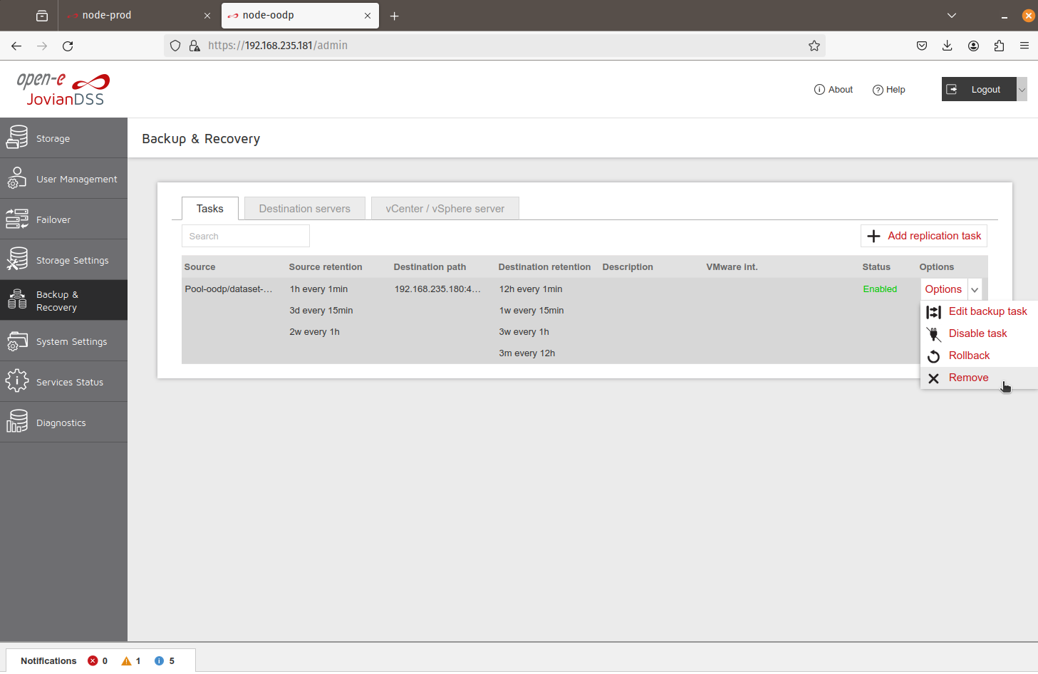 node-oodp: backup task removed