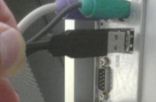 Connecting the USB cable to the server